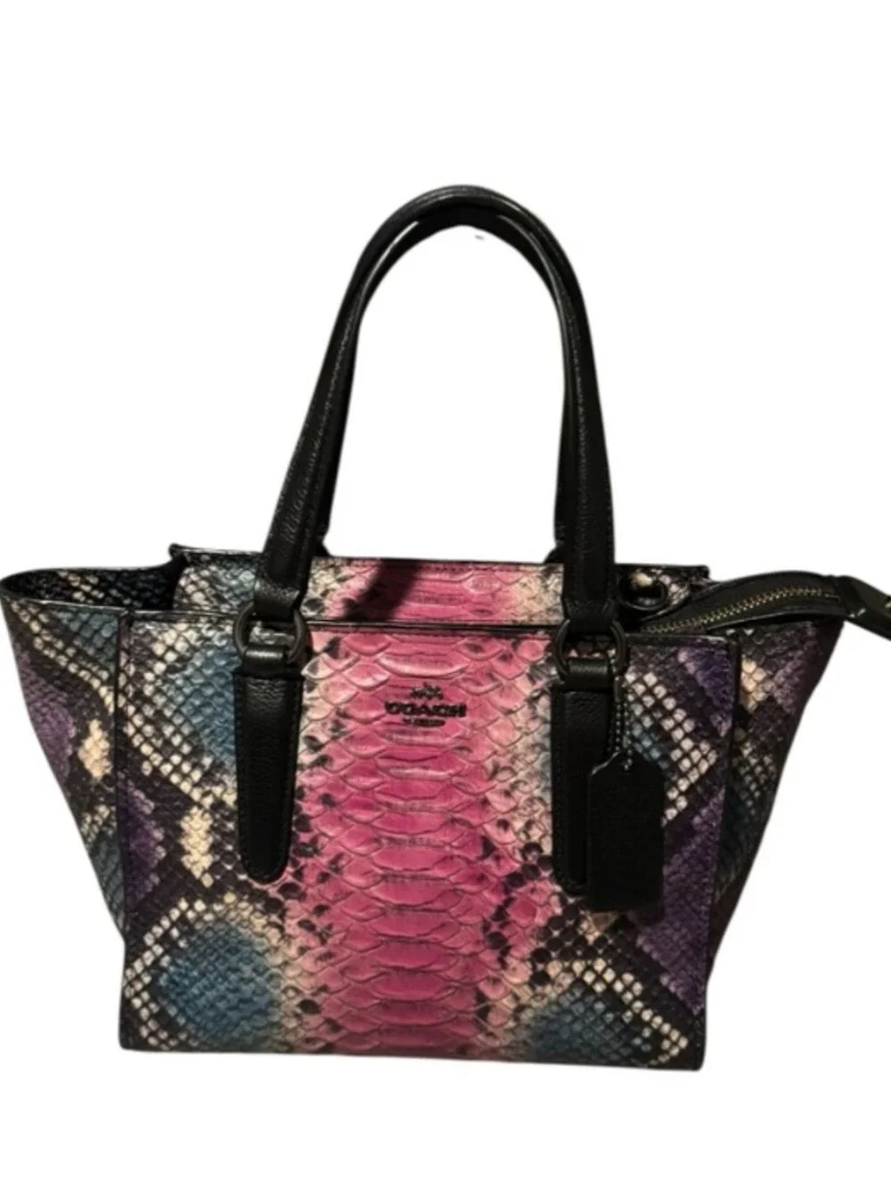 Coach 2010-2014 Mini Crosby Carryall Multicolored Snake-Embossed Leather